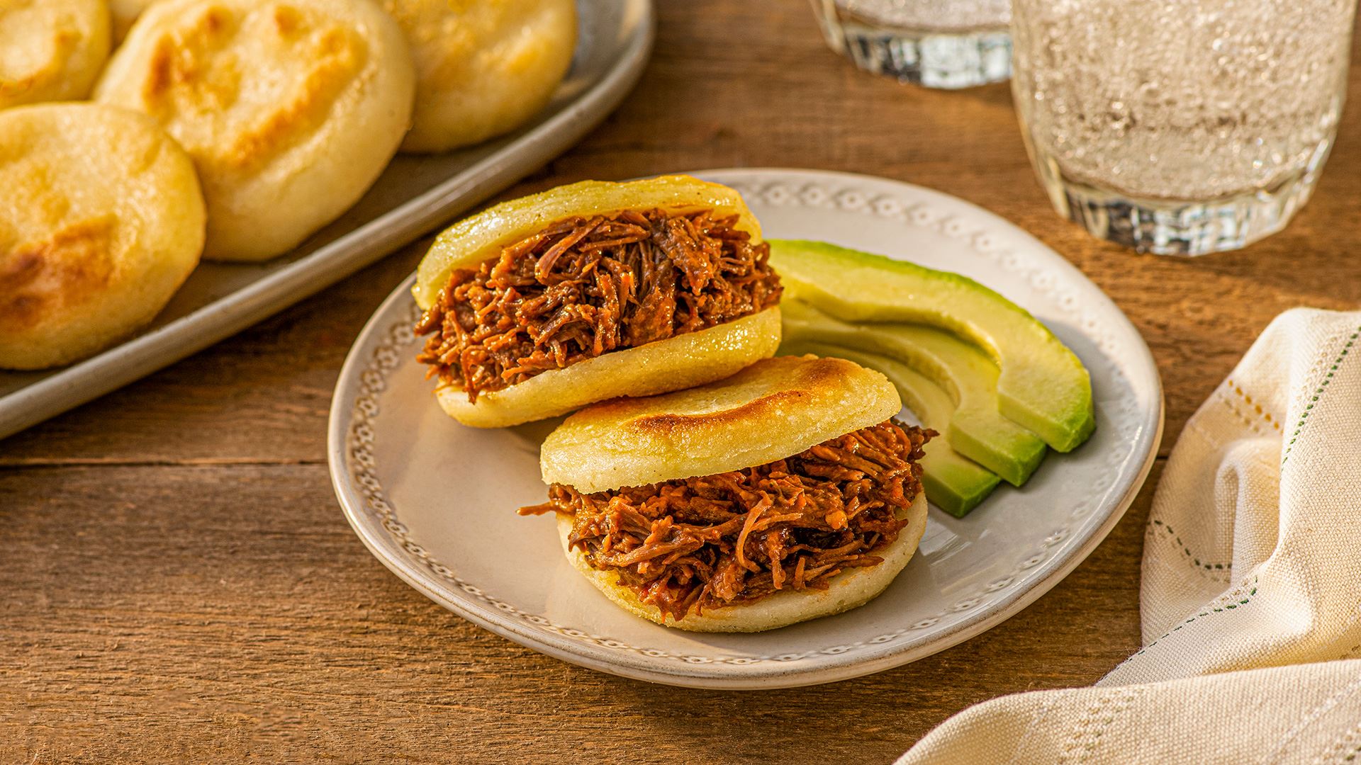 Arepa pies with meat
 – Gustus